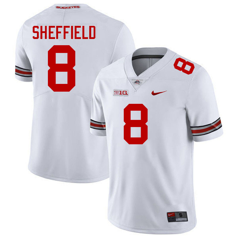 Kendall Sheffield Ohio State Buckeyes Jersey College Football Uniforms-White